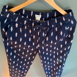 J CREW navy print pants